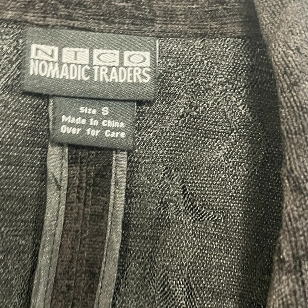 Euc Nomadic Traders Black Patterned Blazer Size S - image 6